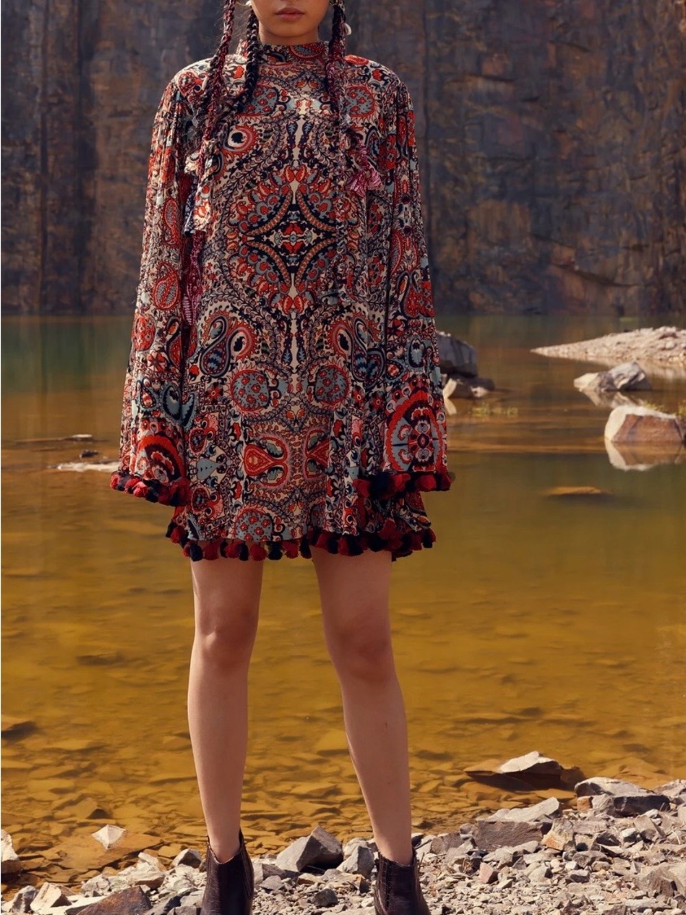 Boho Amana bell sleeves dress